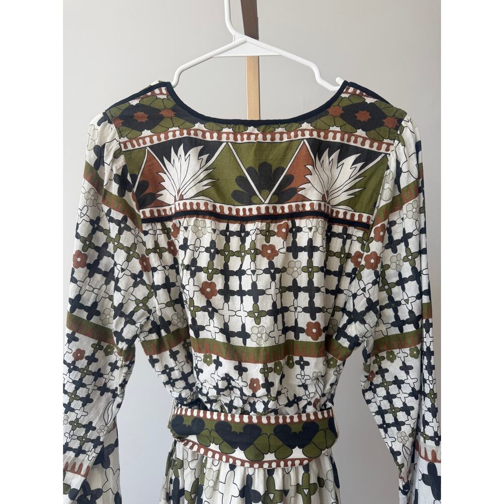 Cleobella Emory Belted Puff-Sleeve Mini Dress in Art Deco Size Large - Picture 10 of 15